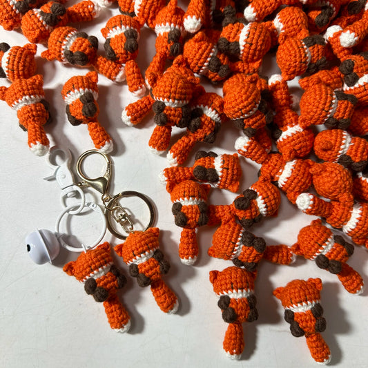 Handmade Mini Fox Crochet Pendant Keychain Gift Charm
