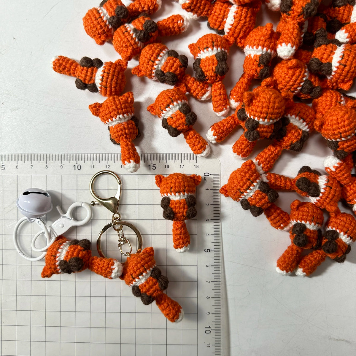 Handmade Mini Fox Crochet Pendant Keychain Gift Charm