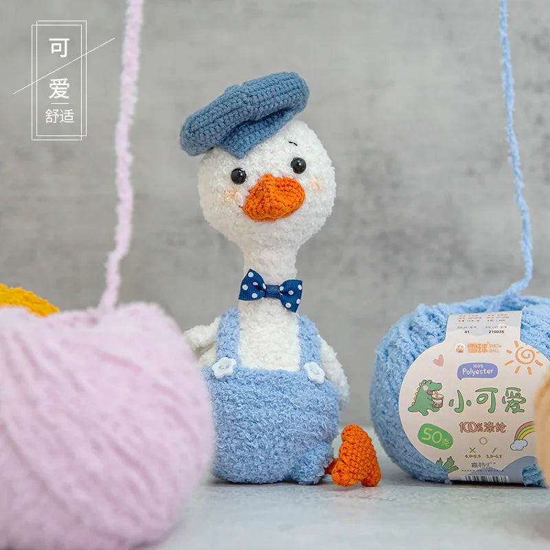 Short Plush Polyester Yarn For Crochet And Knitting Crafts