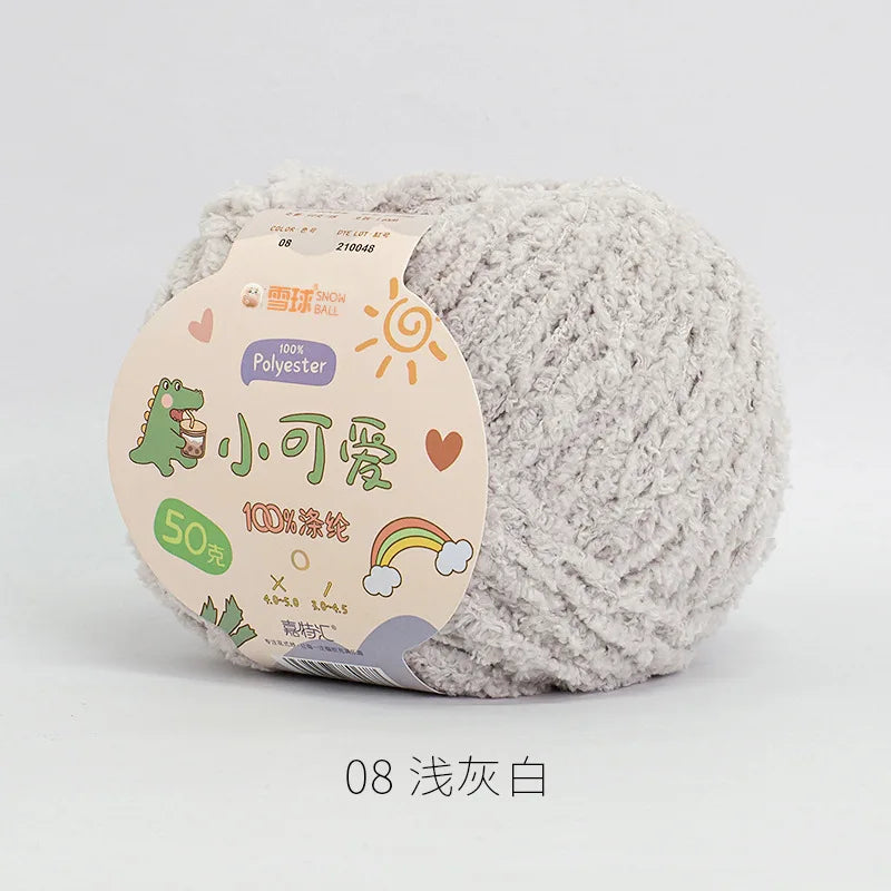08 light gray Color Short Plush Polyester Yarn For Crochet And Knitting Crafts