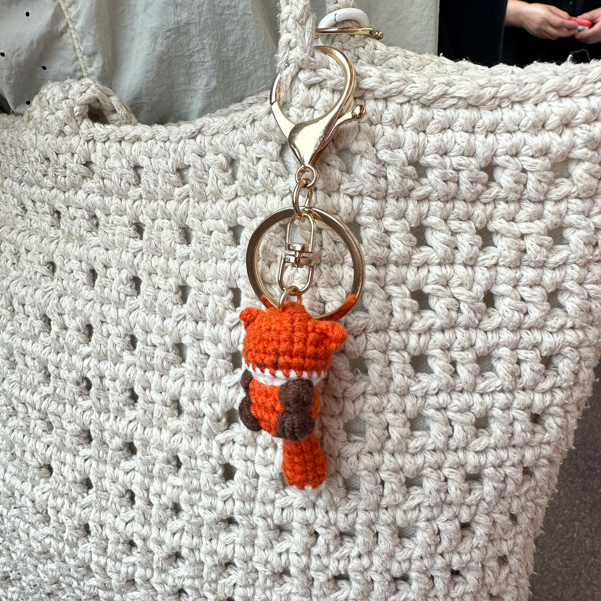 Gold Fox-1 piece Color Handmade Mini Fox Crochet Pendant Keychain Gift Charm