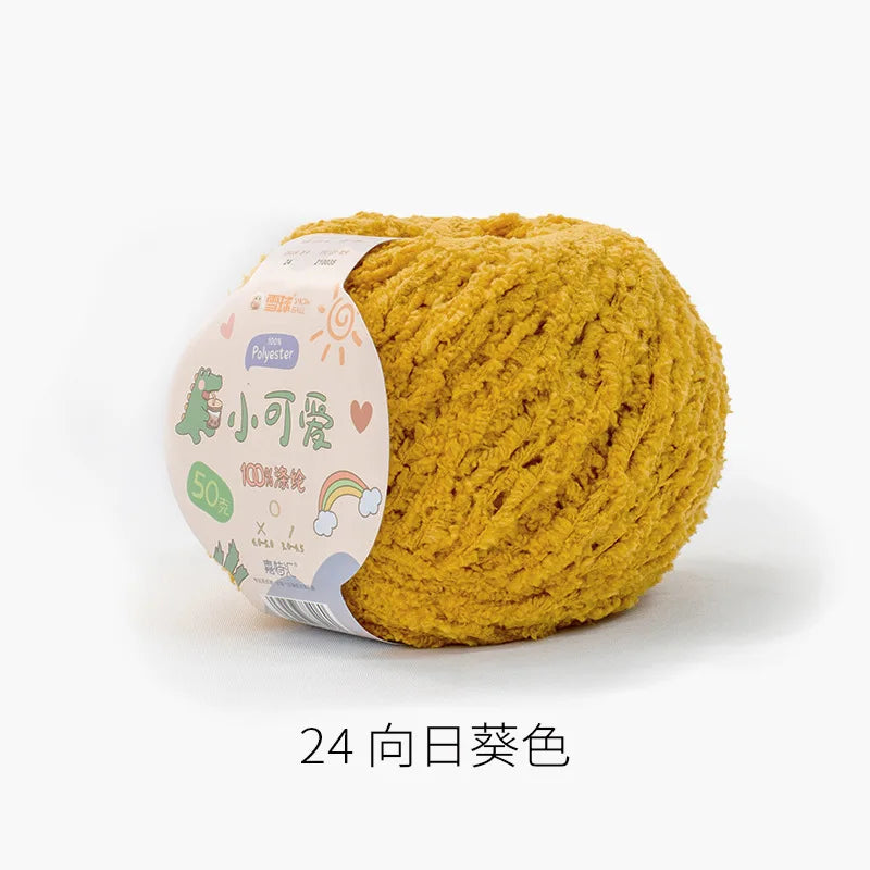 24 sunflower Color Short Plush Polyester Yarn For Crochet And Knitting Crafts