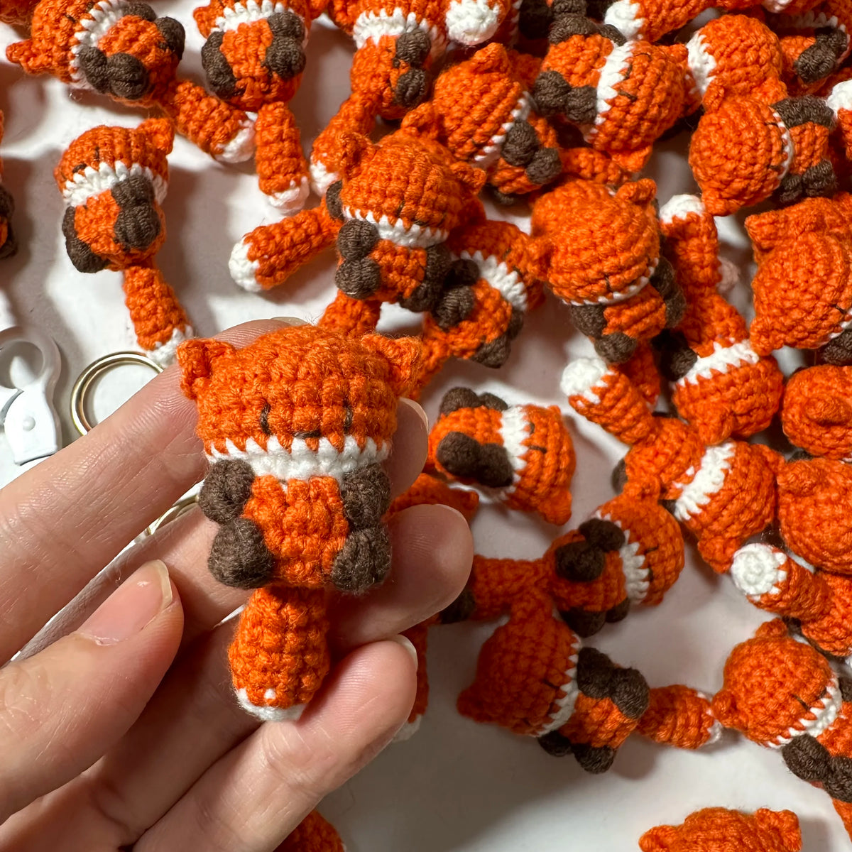 Only Fox-1 piece Color Handmade Mini Fox Crochet Pendant Keychain Gift Charm